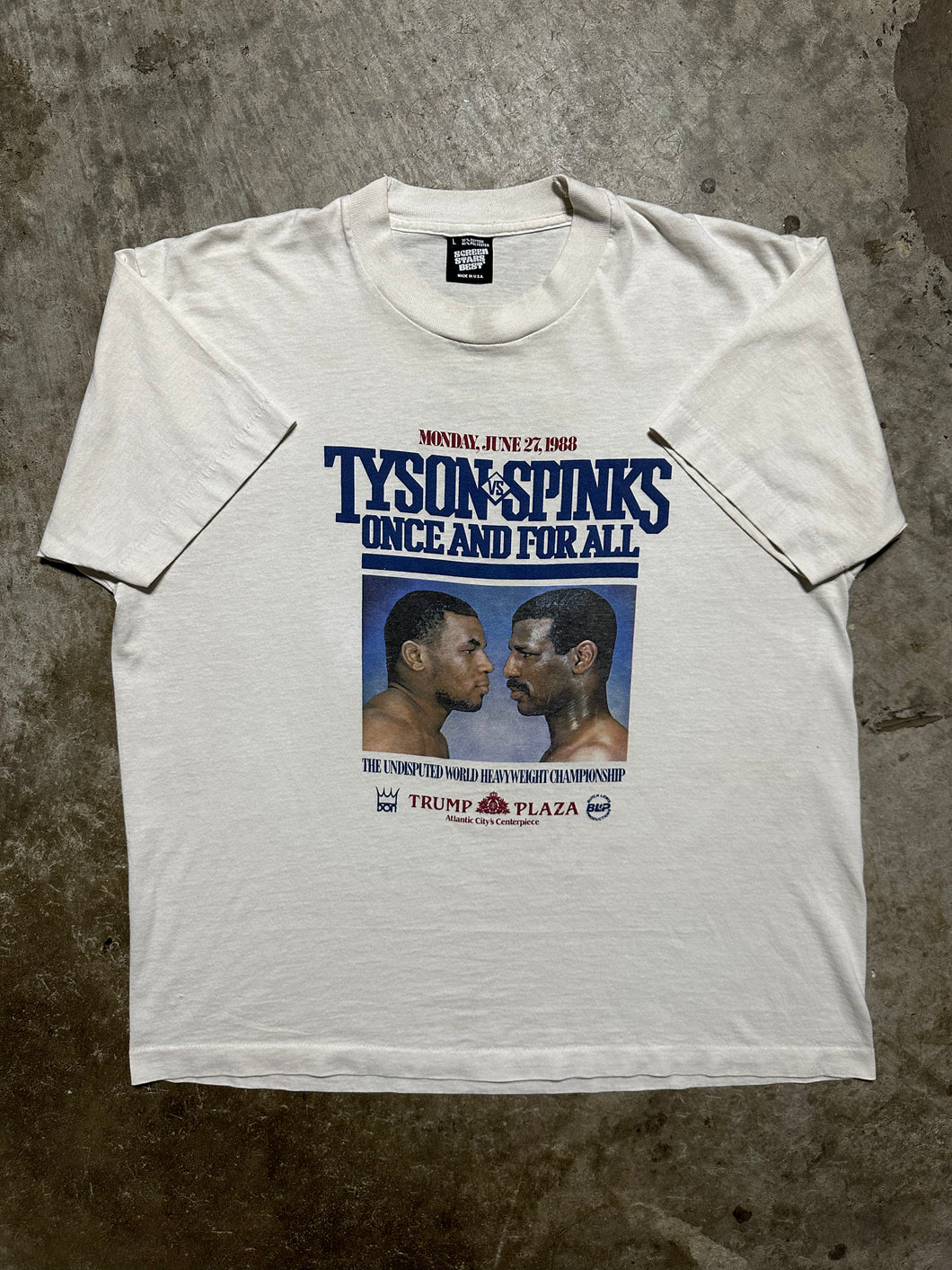 Vintage Tyson vs Spinks 1988 Boxing Tee (Large)