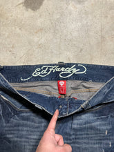 Load image into Gallery viewer, Y2K Ed Hardy Skull and Flames Embroidered Denim Medium Wash Jeans (44x33)
