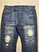 Load image into Gallery viewer, Y2K Ed Hardy Death or Glory Embroidered Skull Denim Medium Wash Jeans (44x33)
