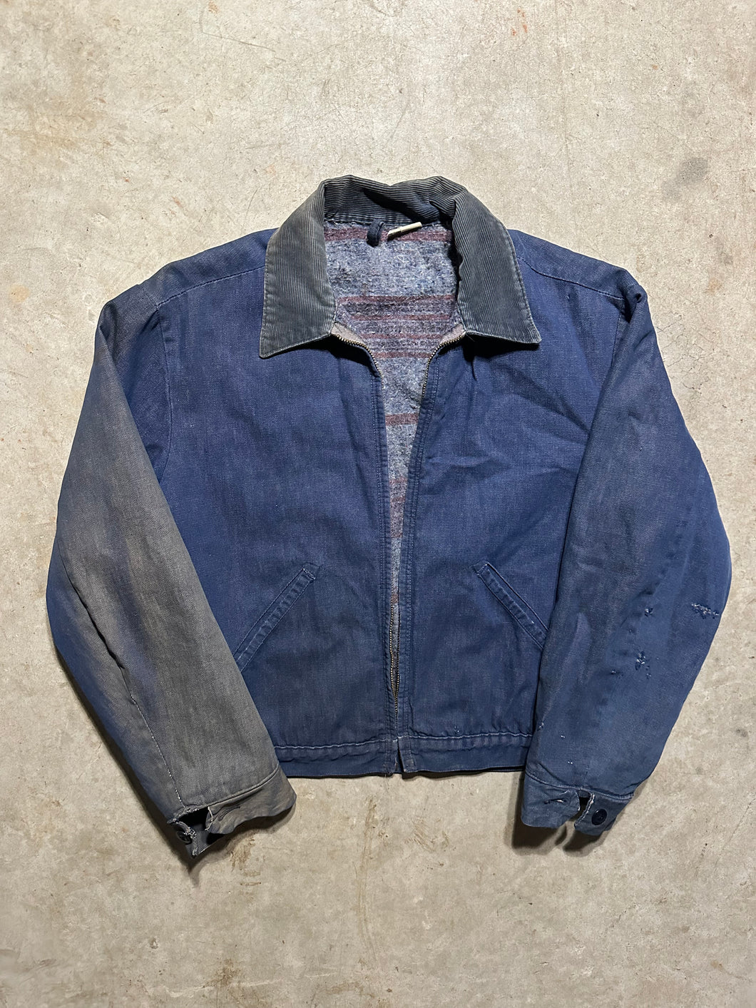 Vintage 1960s Wrangler Blue Bell Sanforized Blanket Lined Denim Jacket