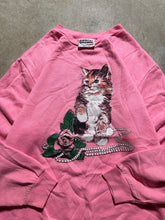 Load image into Gallery viewer, Vintage Cat Rose and Pearls 1990s Sweatshirt (Large)
