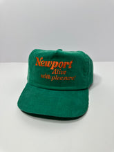 Load image into Gallery viewer, Vintage Newport Cigarettes Kelly Green Corduroy Snapback Hat
