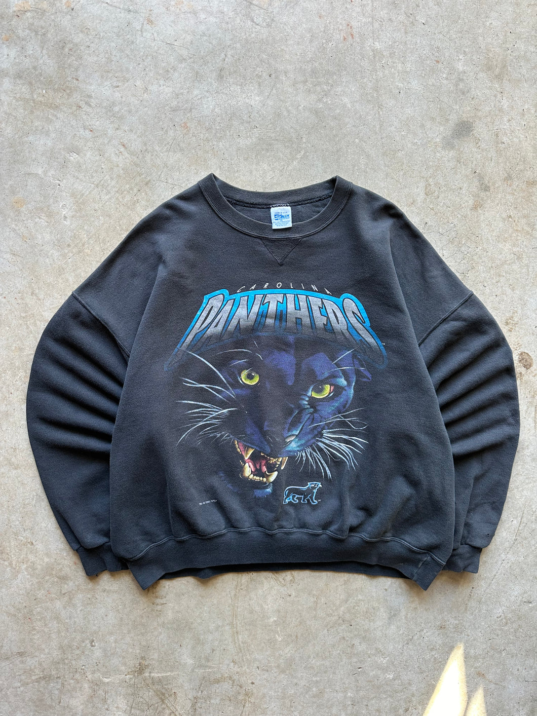 Vintage Carolina Panthers 1993 Salem Sportswear Mascot Sweatshirt (Boxy XL)