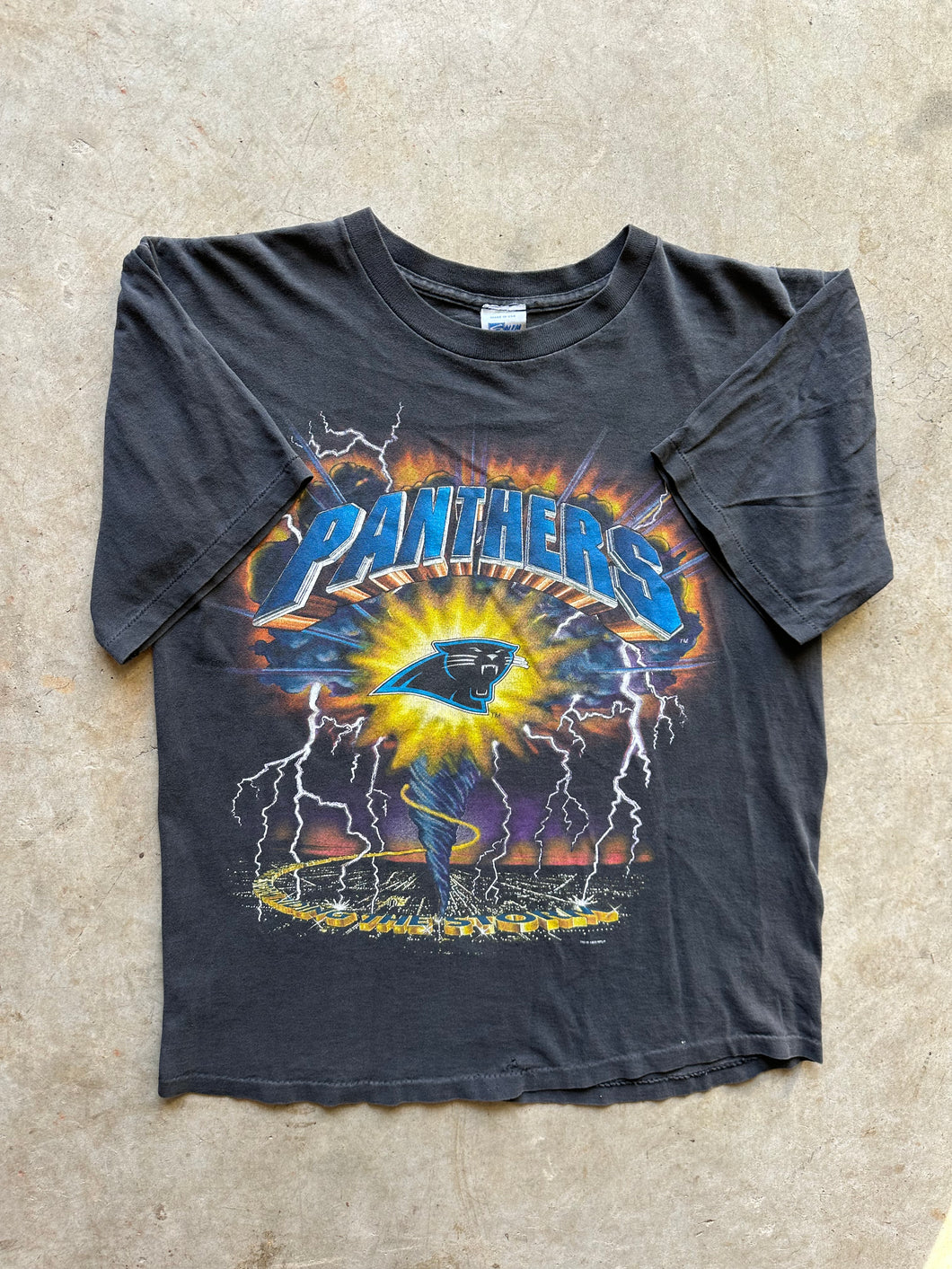 Vintage Carolina Panthers 1993 Lightning Tornado Salem Sportswear T-Shirt (M/L)