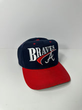 Load image into Gallery viewer, Vintage Atlanta Braves 90s Script MLB Snapback Hat
