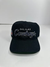 Load image into Gallery viewer, Vintage Dallas Cowboys Sports Specialties Script Black Dome Snapback
