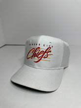 Load image into Gallery viewer, Vintage Kansas City Chiefs Split Bar Script Snapback Hat
