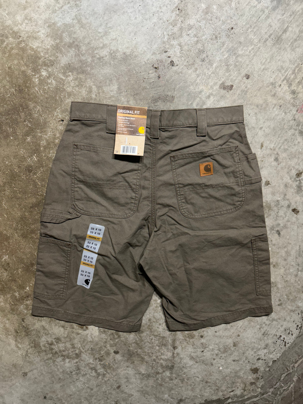 00's Carhartt Canvas Light Brown Work Shorts (33)