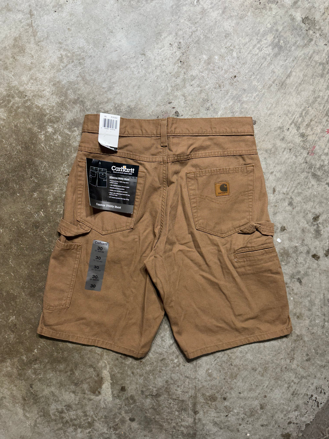 00's Carhartt Canvas Dark Khaki Utility Shorts (30)