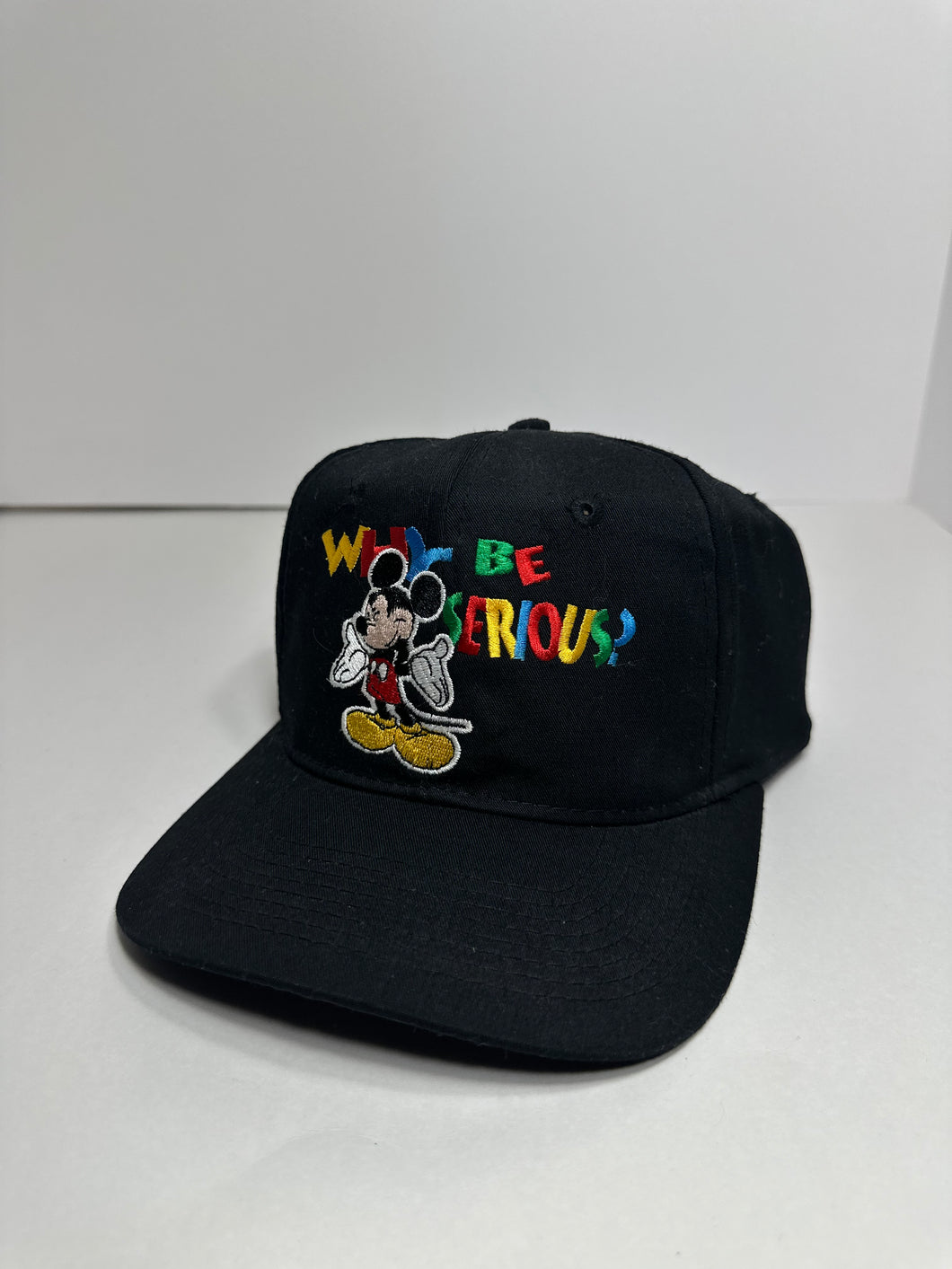 Vintage Mickey Mouse Why So Serious 1990s Disney Snapback Hat