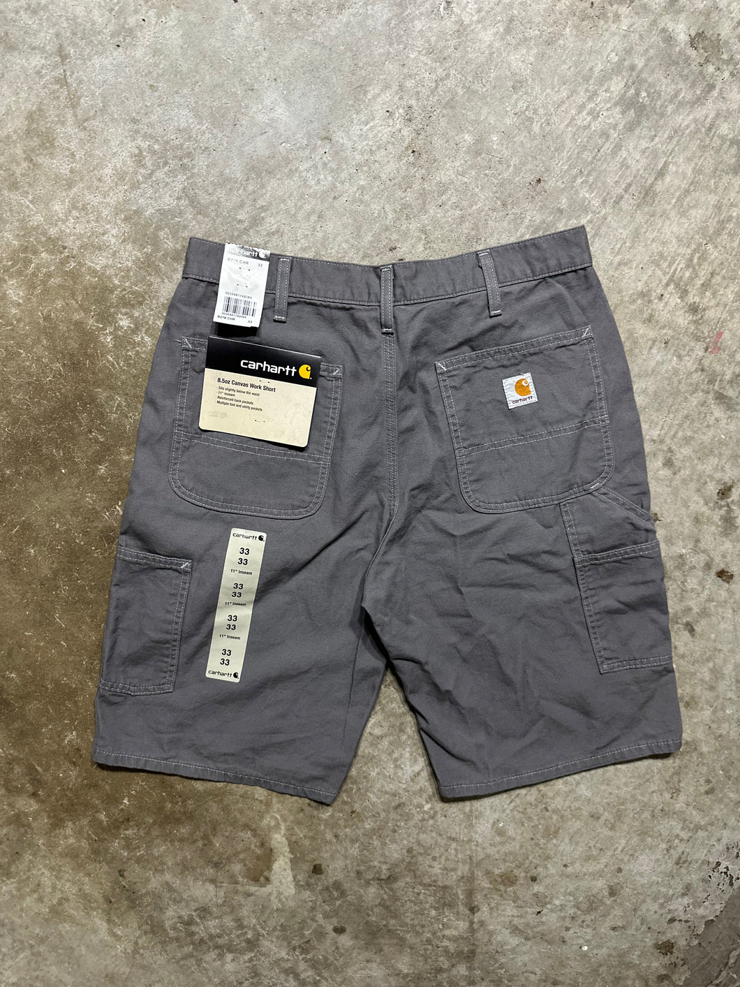 00's Carhartt Charcoal Canvas Work Shorts (33)