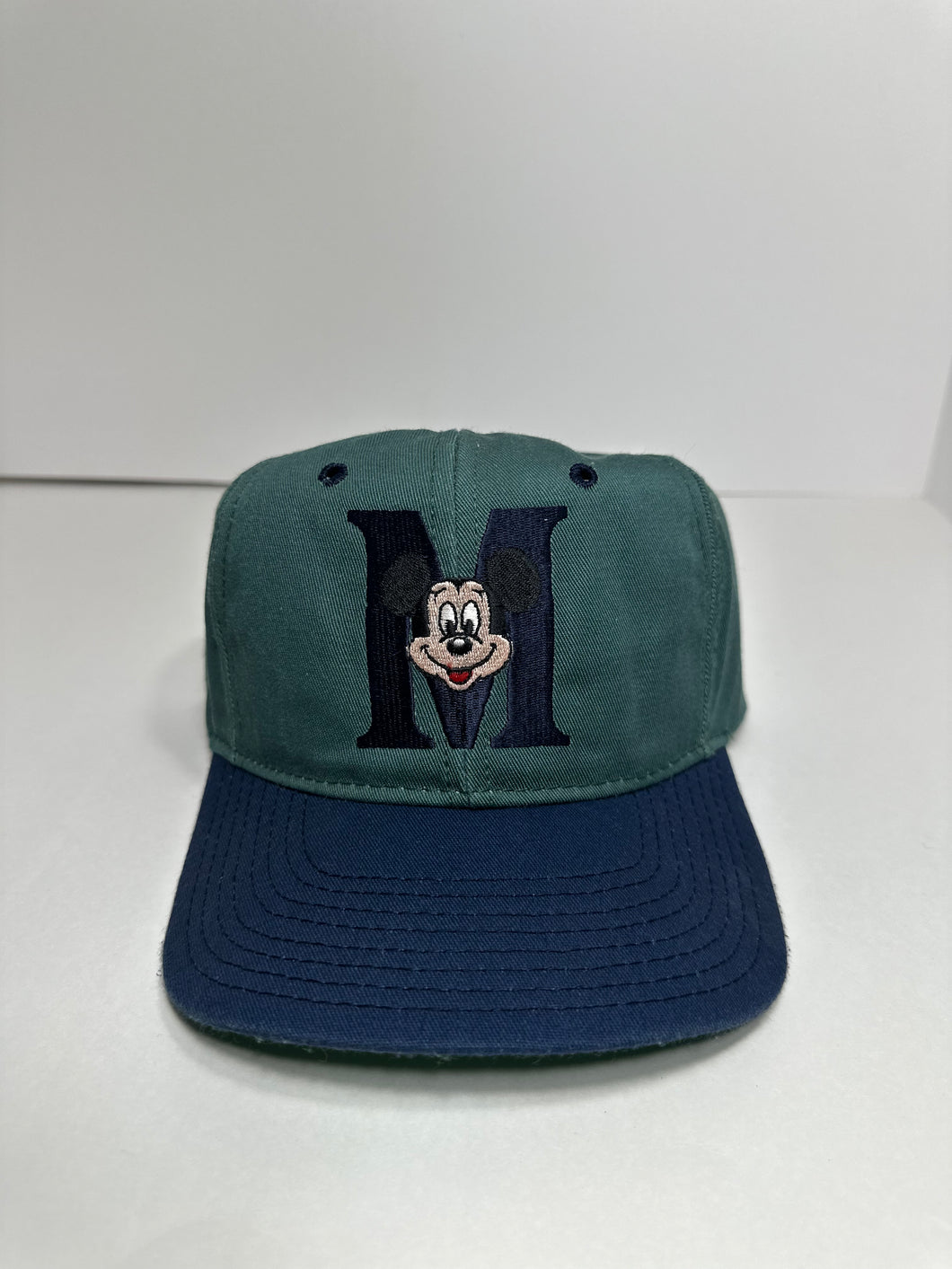 Vintage Mickey Mouse Disney Two Tone Logo 1990s Snapback Hat