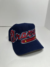Load image into Gallery viewer, Vintage Atlanta Braves Big Logo Blockhead Ed West 1990s Snapback Hat
