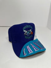 Load image into Gallery viewer, Vintage Charlotte Hornets Drew Pearson Swirl 1990s Snapback Hat
