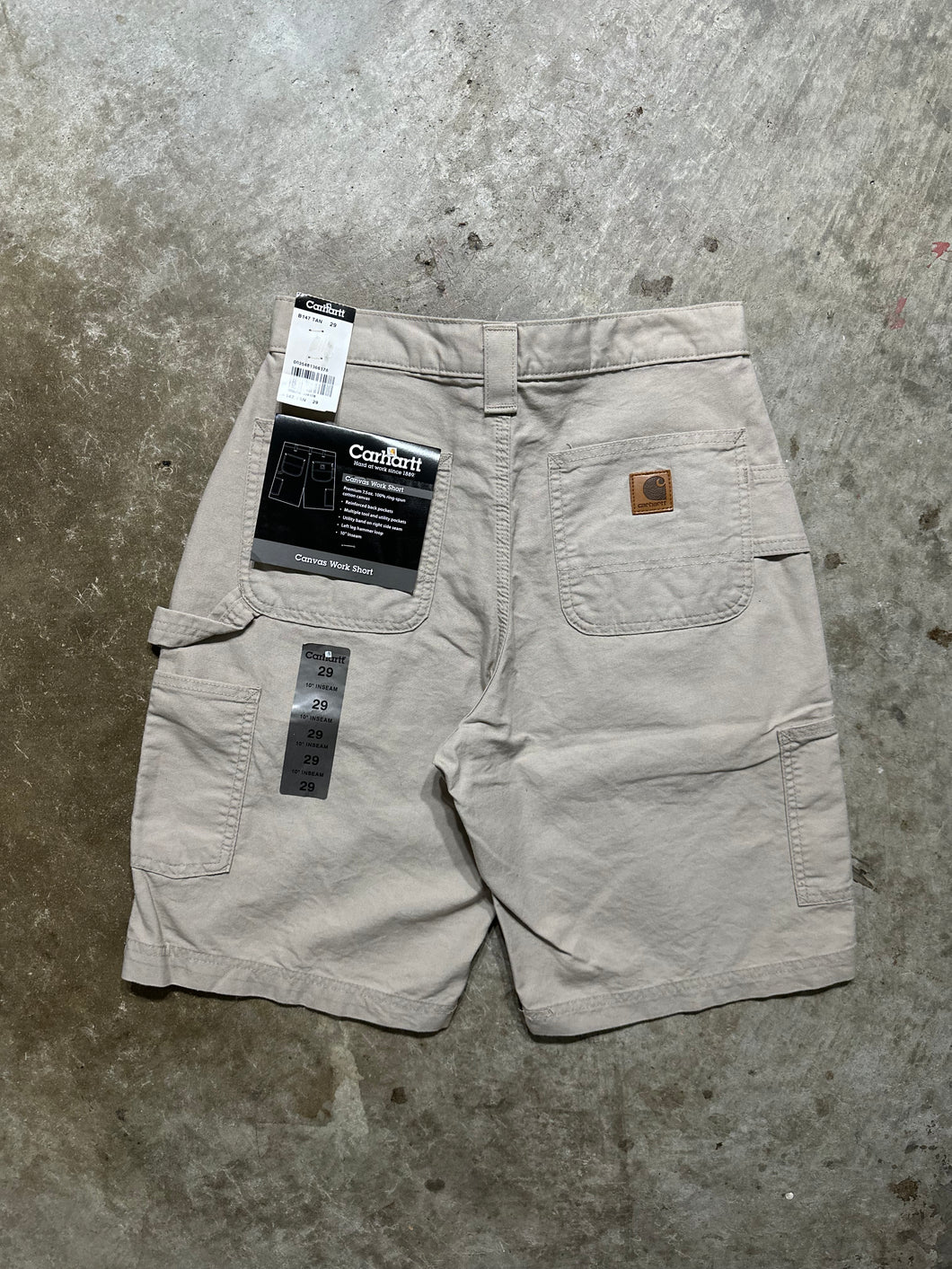 00's Carhartt Canvas Tan Work Shorts (29)