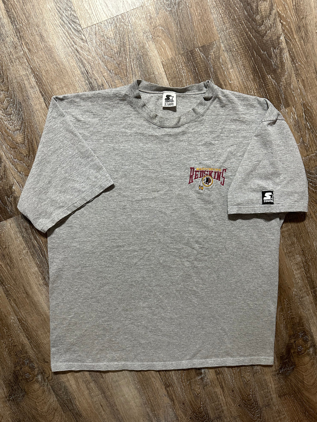 Vintage Washington Redskins Starter Embroidered Gray T-Shirt (XL)