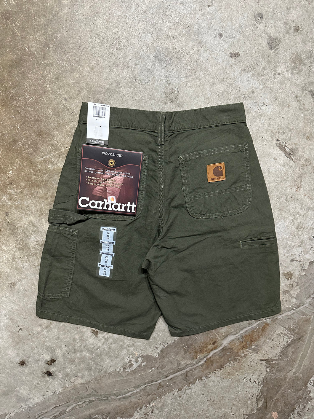 00's Carhartt Olive Green Work Shorts (28)