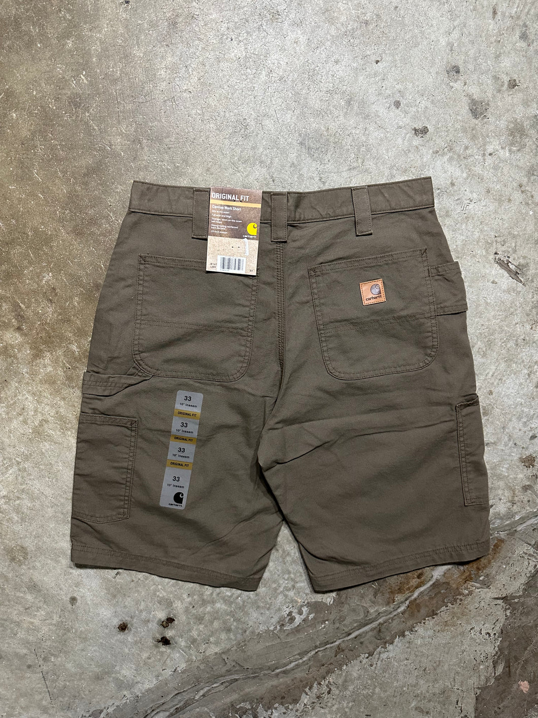 00's Carhartt Light Brown Canvas Work Shorts (33)