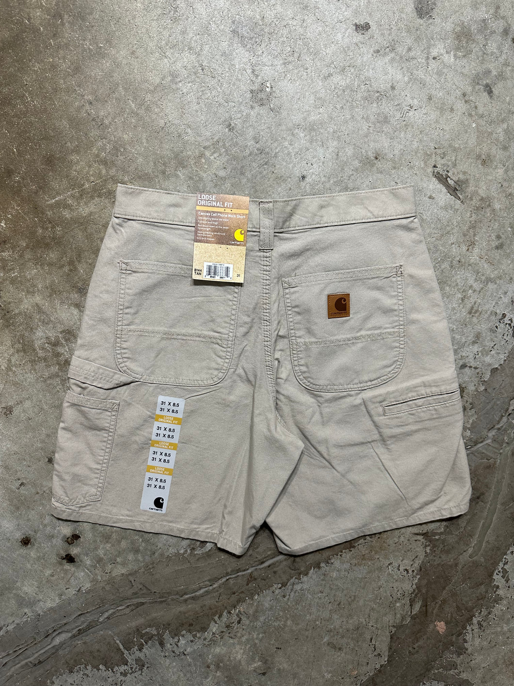 00's Carhartt Tan Canvas Work Shorts (31)