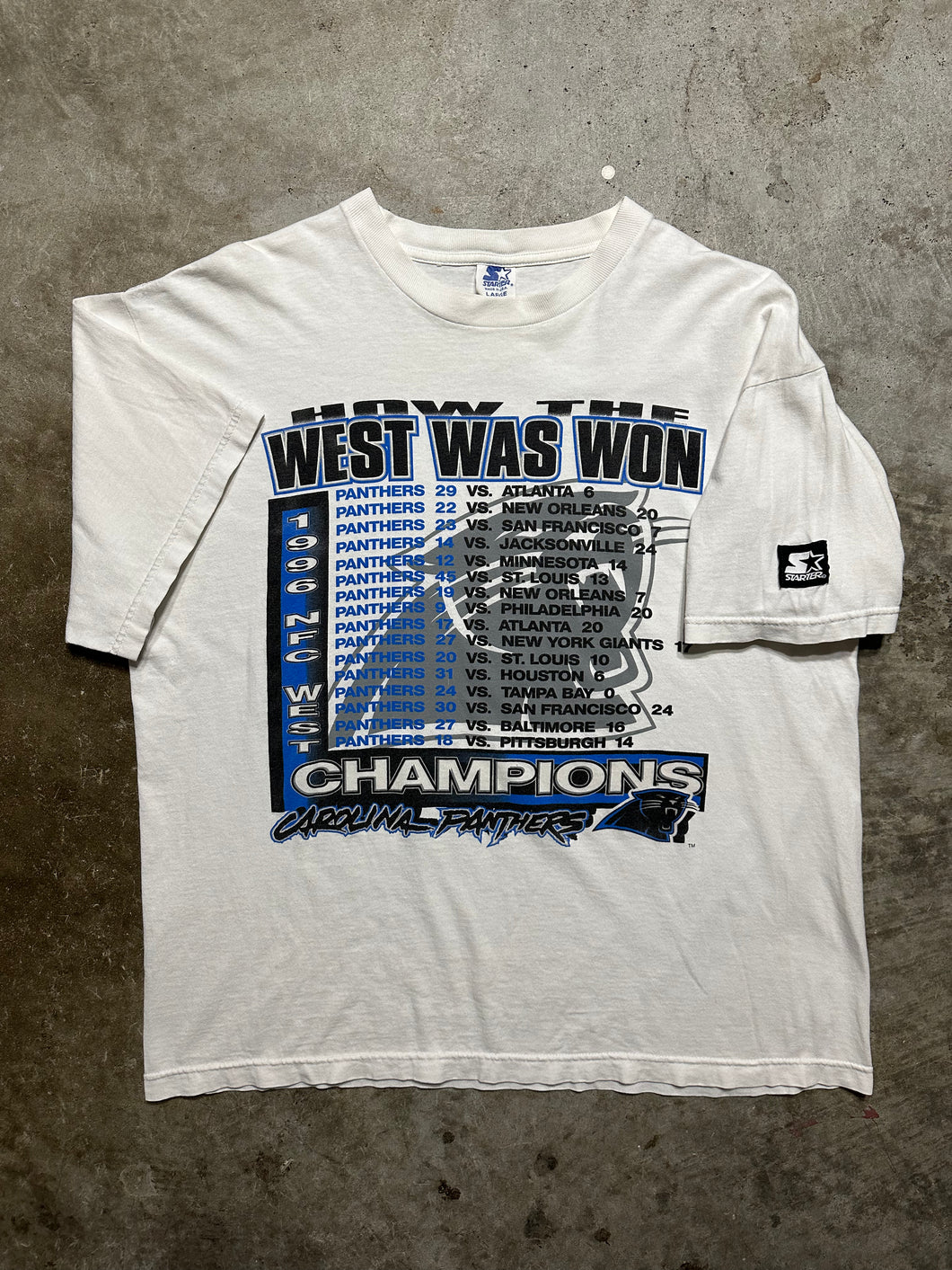 Vintage Carolina Panthers 1996 NFC West Starter Tee (Large)