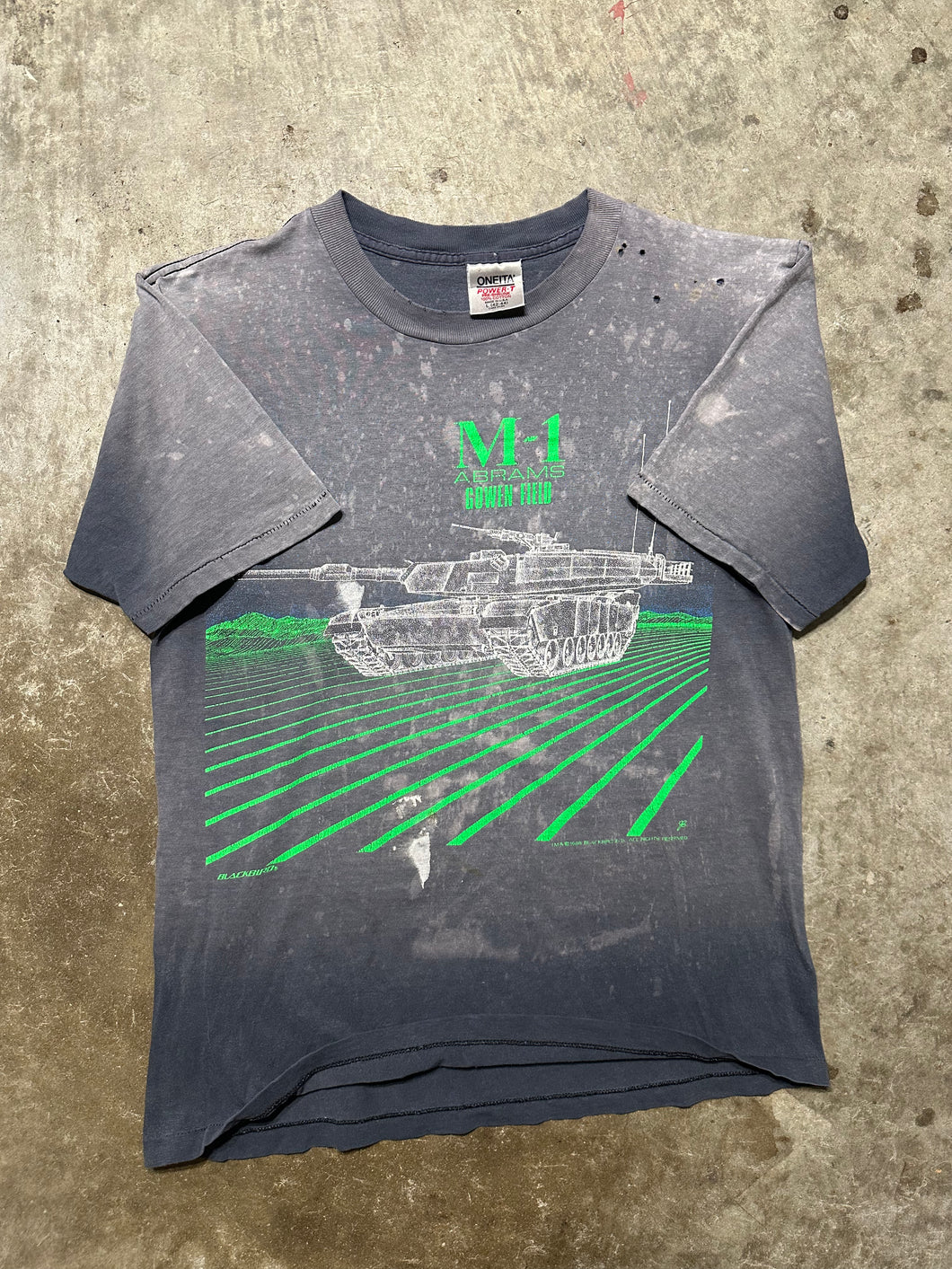 Vintage M-1 Abrams Blackbird Tank Faded Out Tee (Medium)