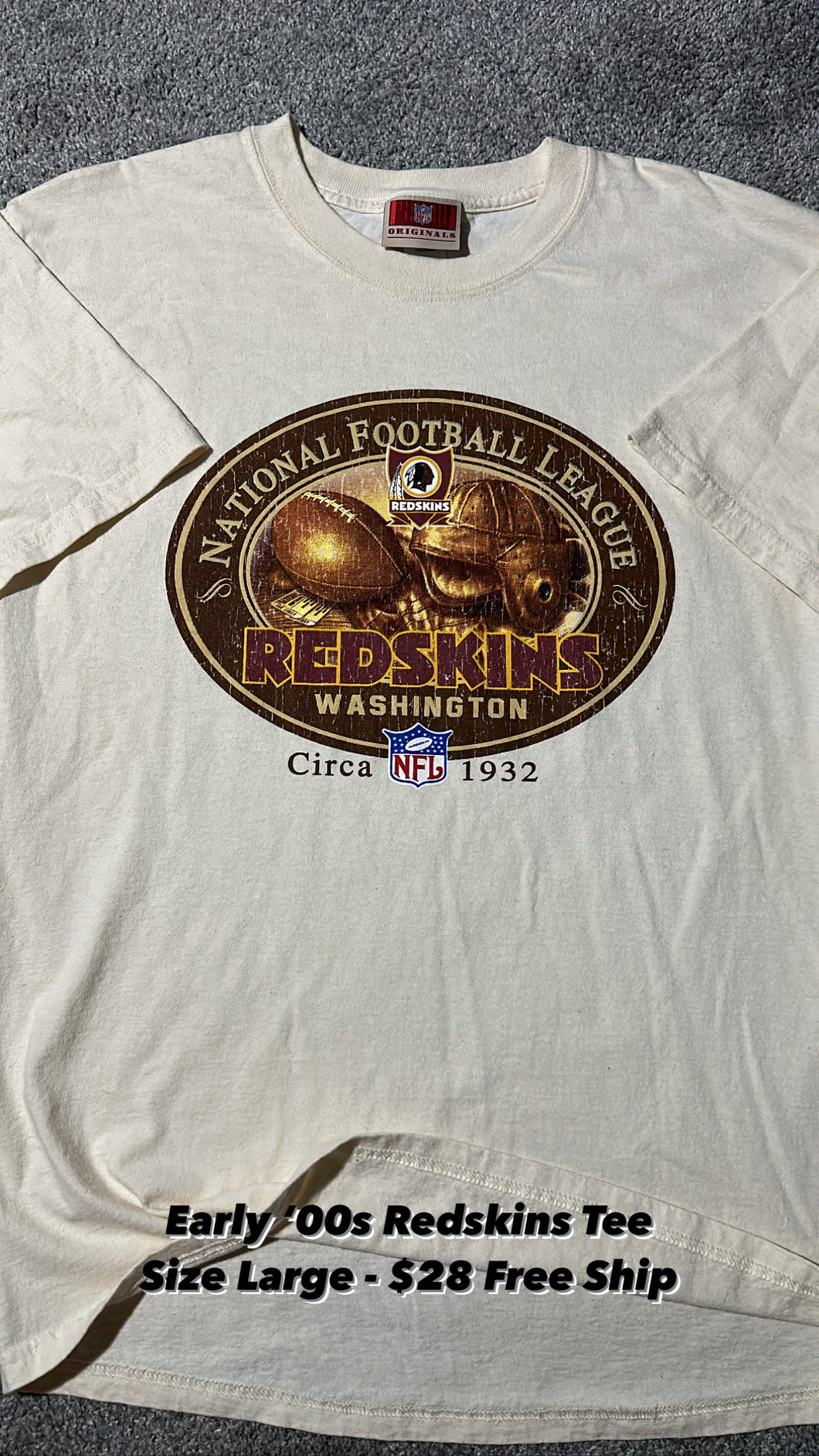 Vintage Redskins Tee (Large)