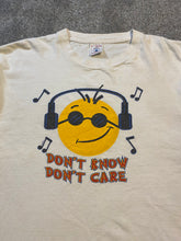 Load image into Gallery viewer, Vintage Don’t Know Don’t Care Smiley Face Tee Shirt - XL
